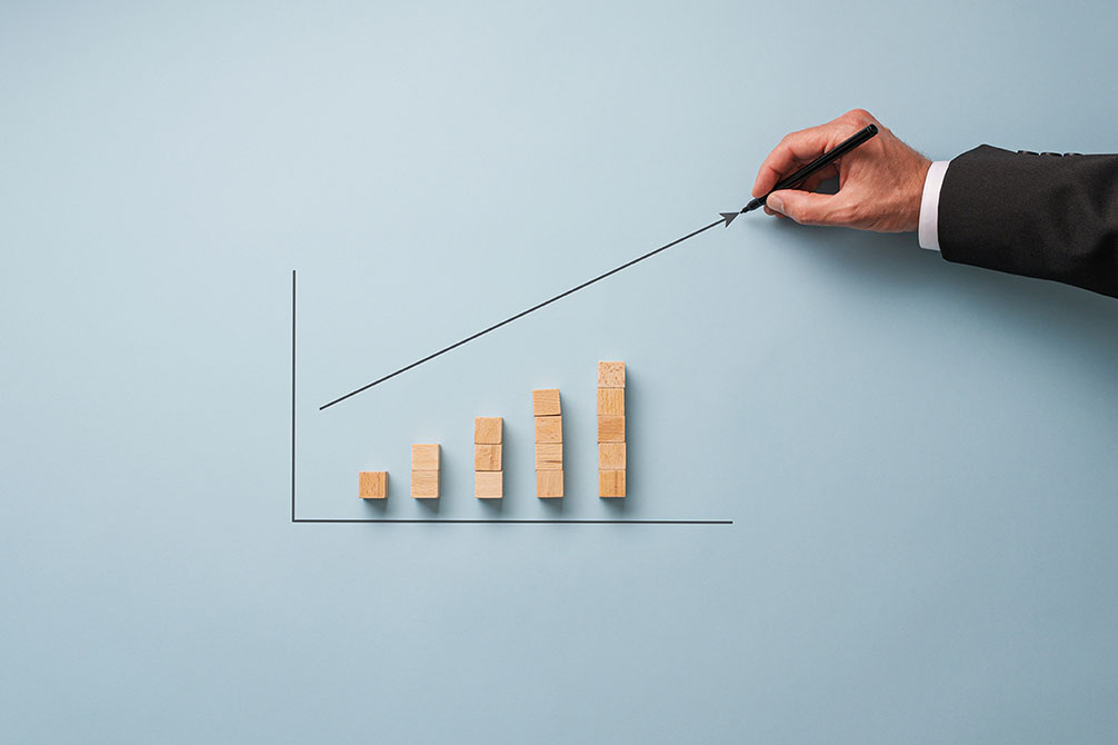 Steigender Graph