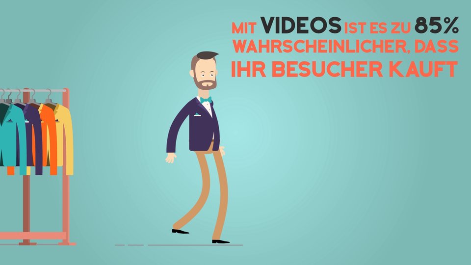 Szene aus dem Video: Mit Videos ist es zu 85 % wahrscheinlicher, dass Ihr Besucher kauft